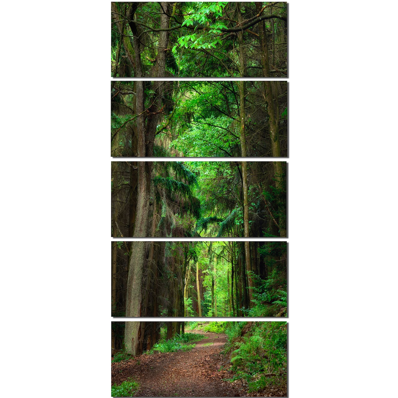 Designart - Dreamy Greenery in Dense Forest - Forest Canvas Art Print